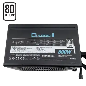 MICRONICS CLASSIC II 600W 80+ NON MODULAR POWER SUPPLY